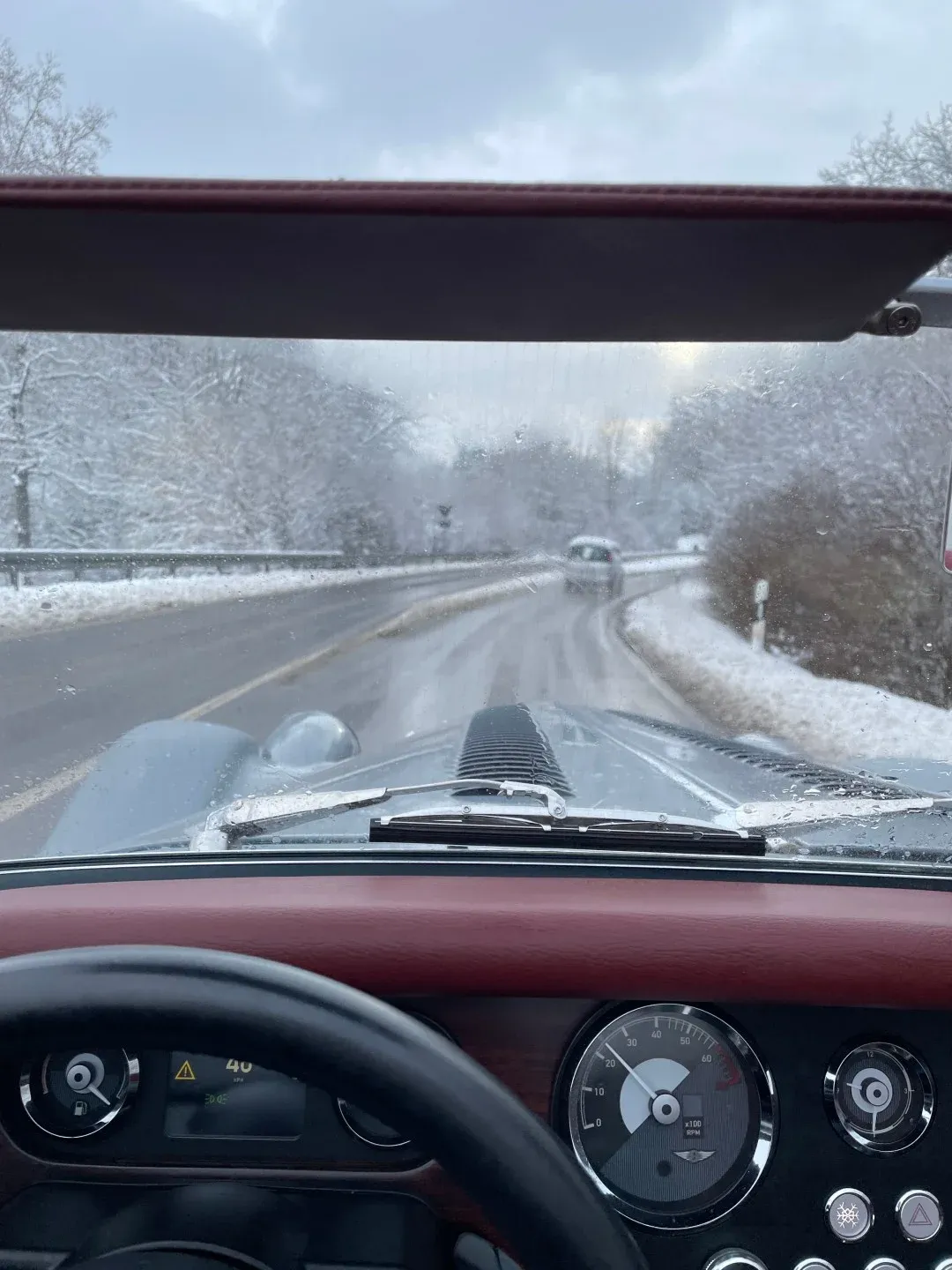 Morgan Midsummer cockpit and open road